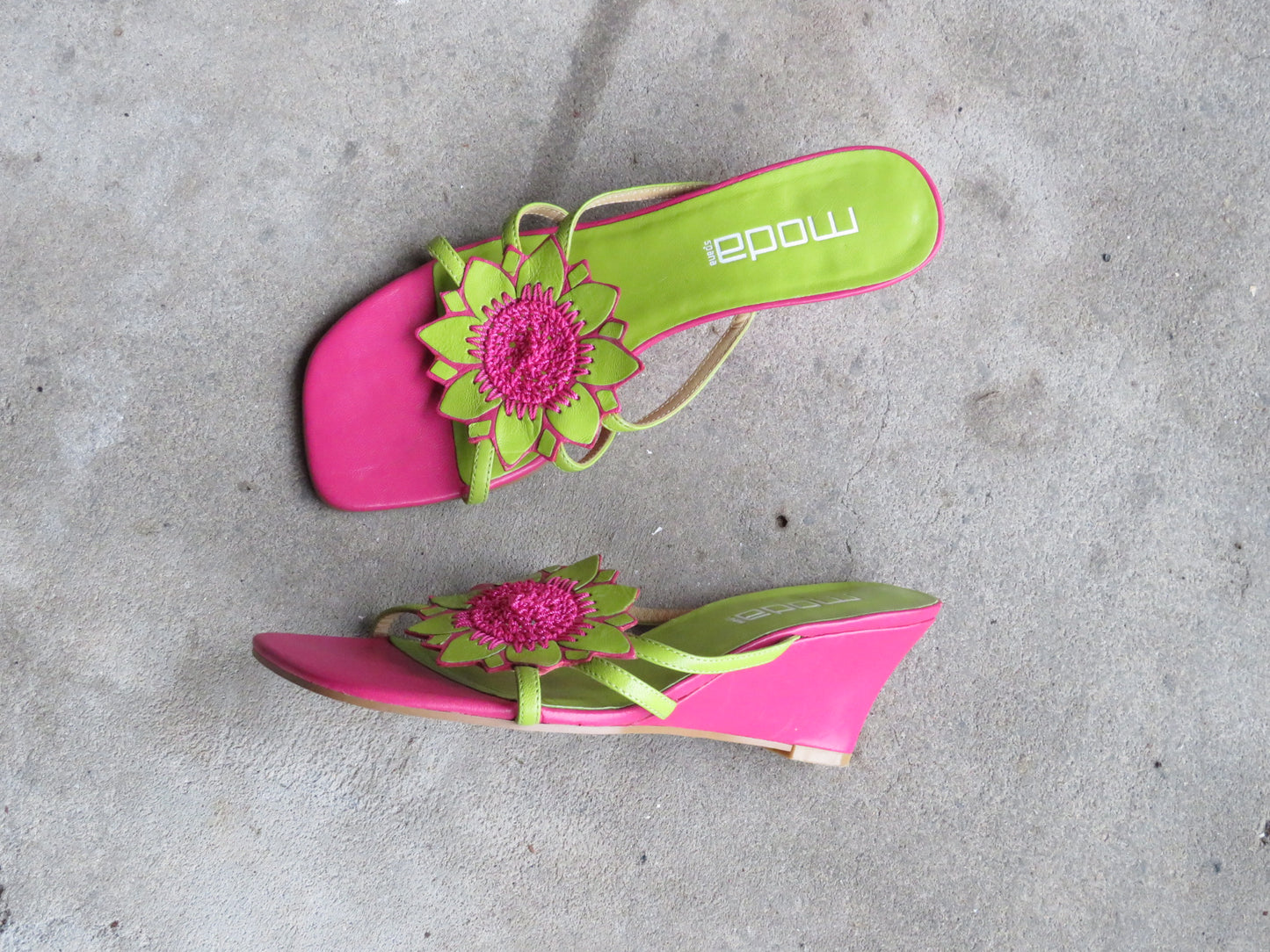 Embroidered Flower Wedges