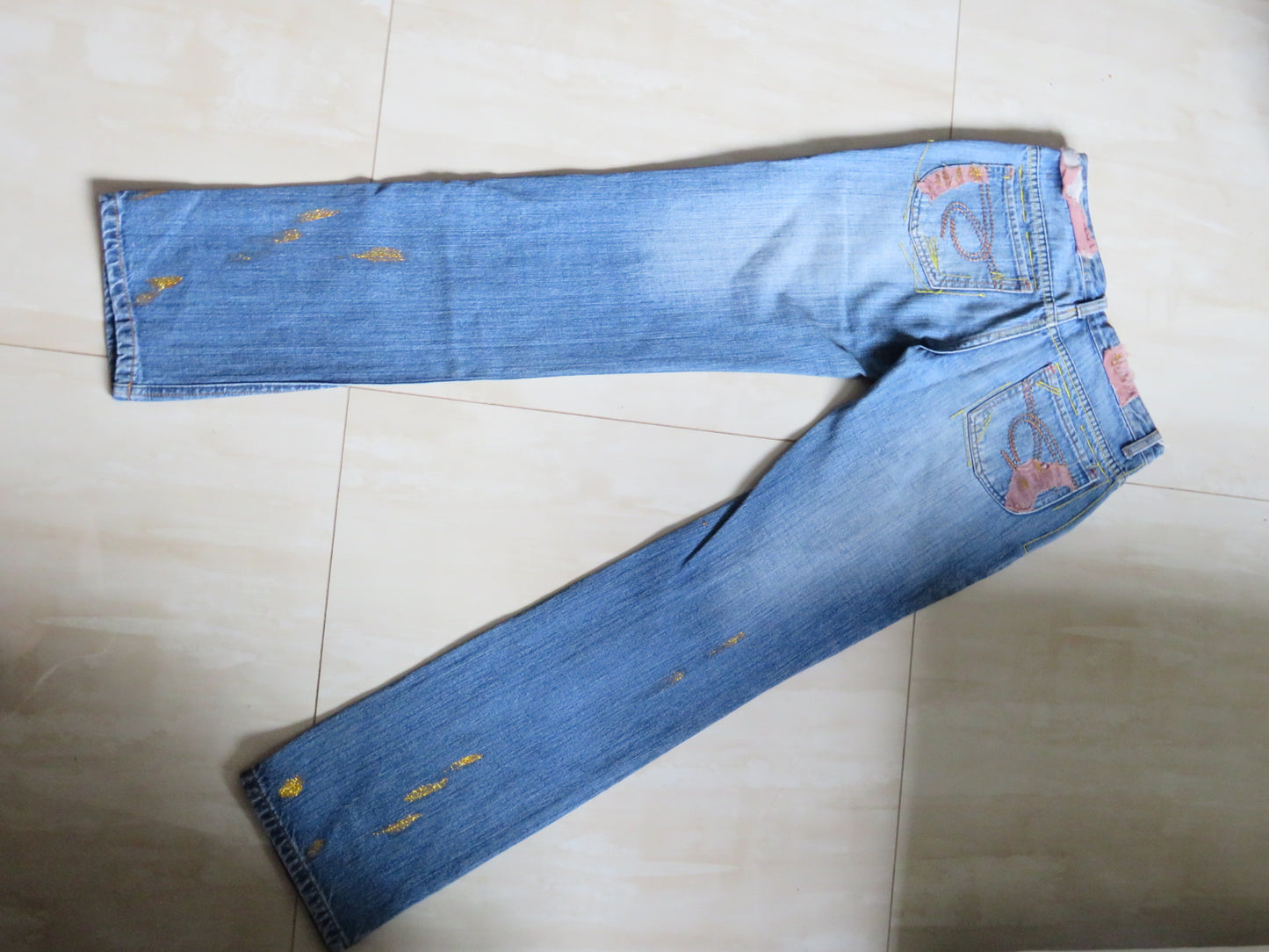 Vintage Embellished Denim Jeans