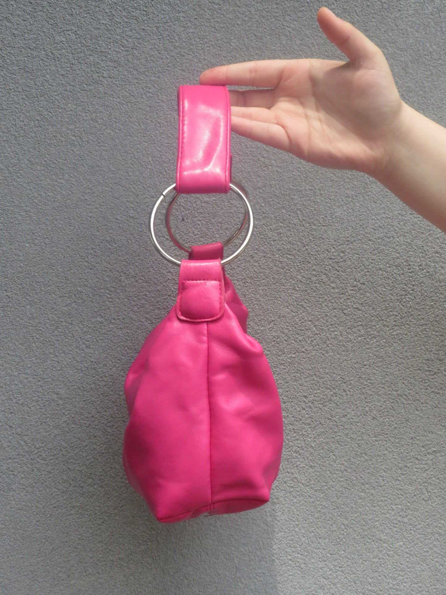 Pink Faux Leather Bag