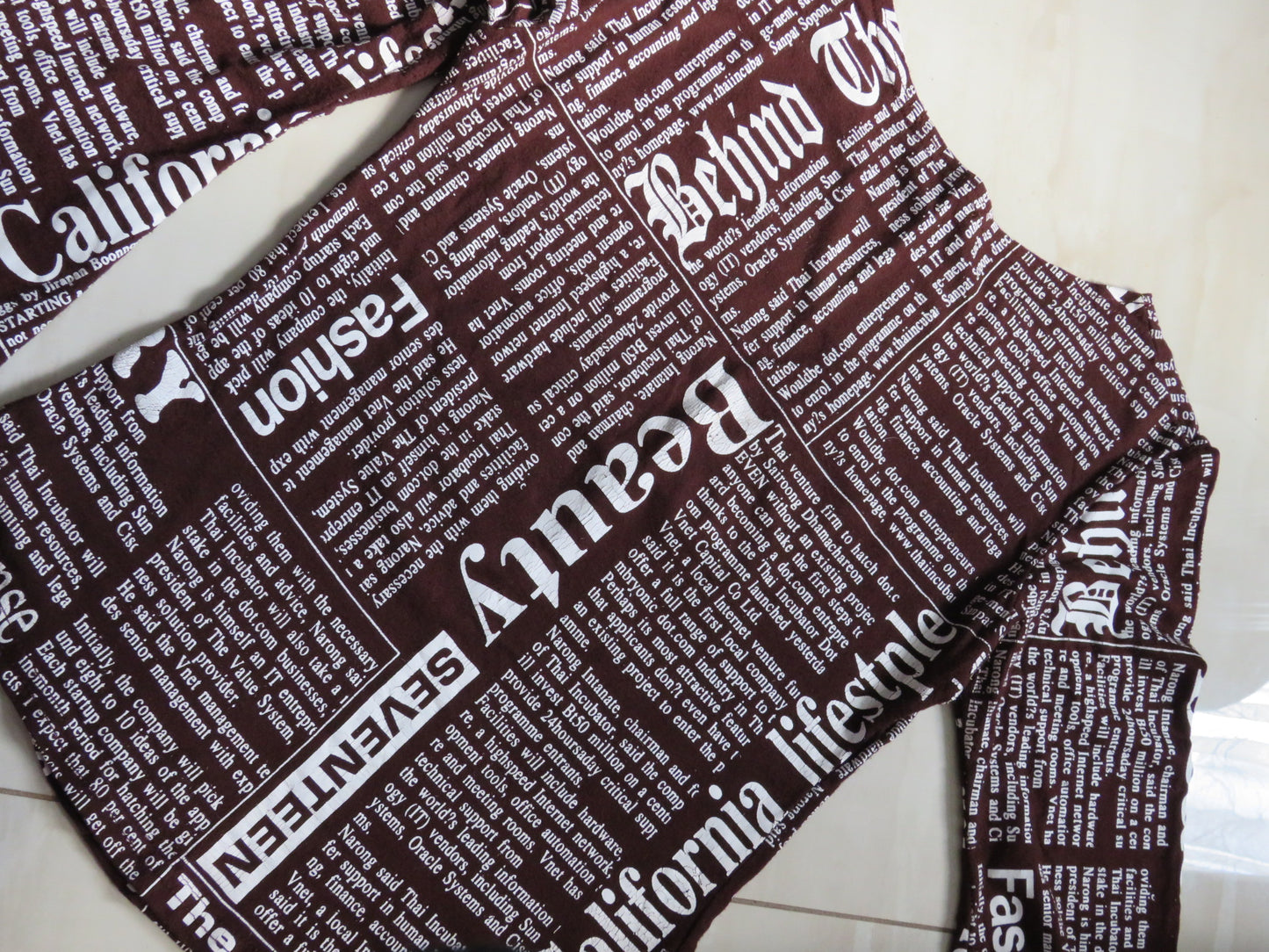 Printed Choc Brown Top