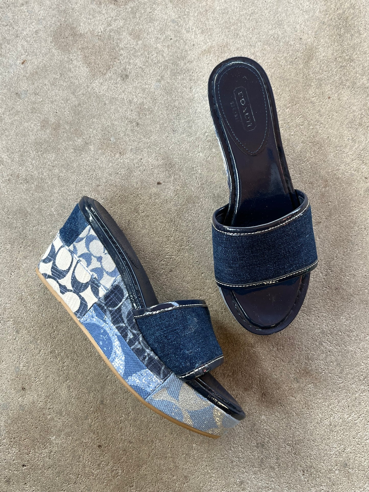 Vintage Coach Denim Platforms