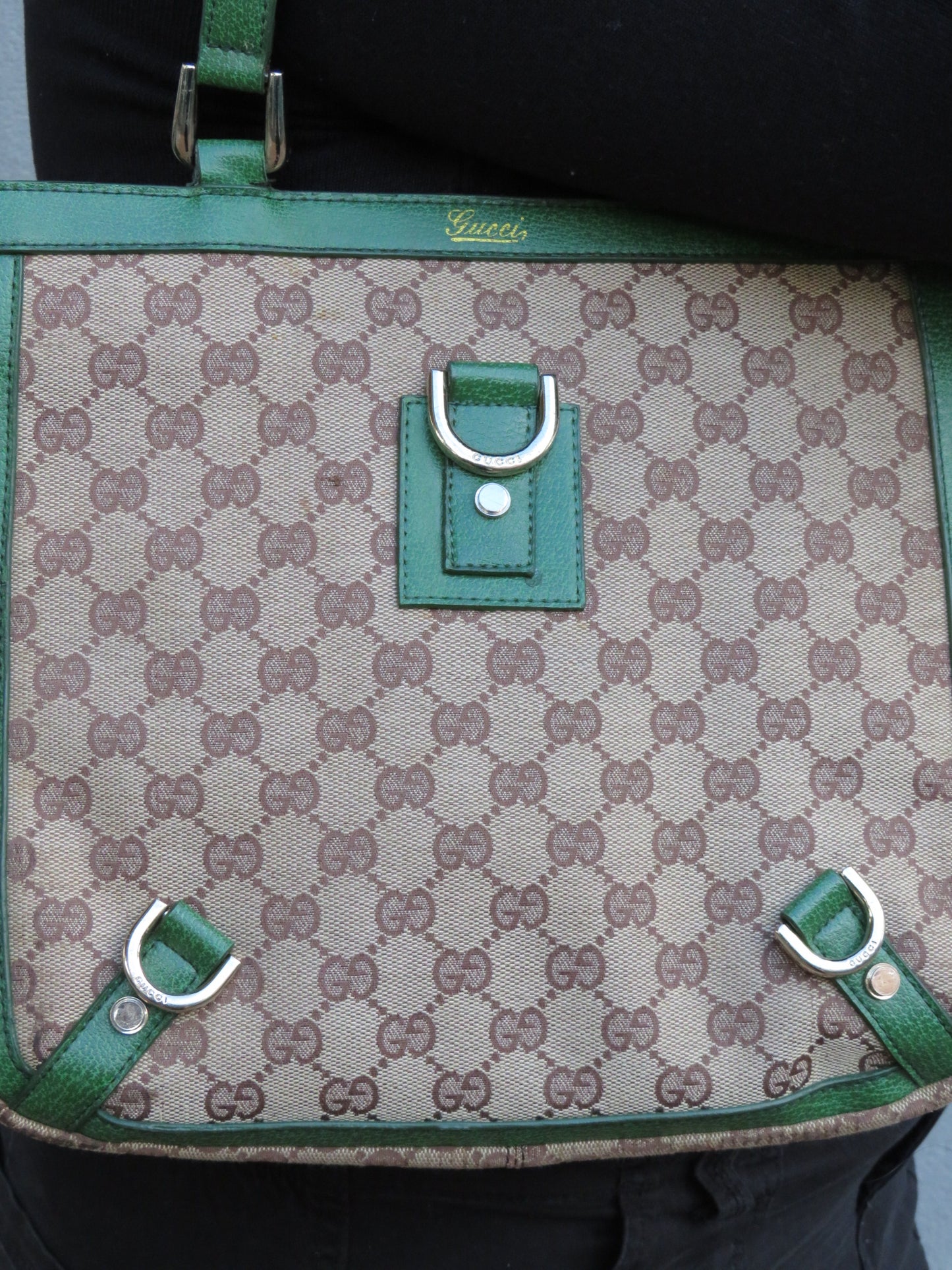 Bootleg Gucci Monogram Green Tote Bag