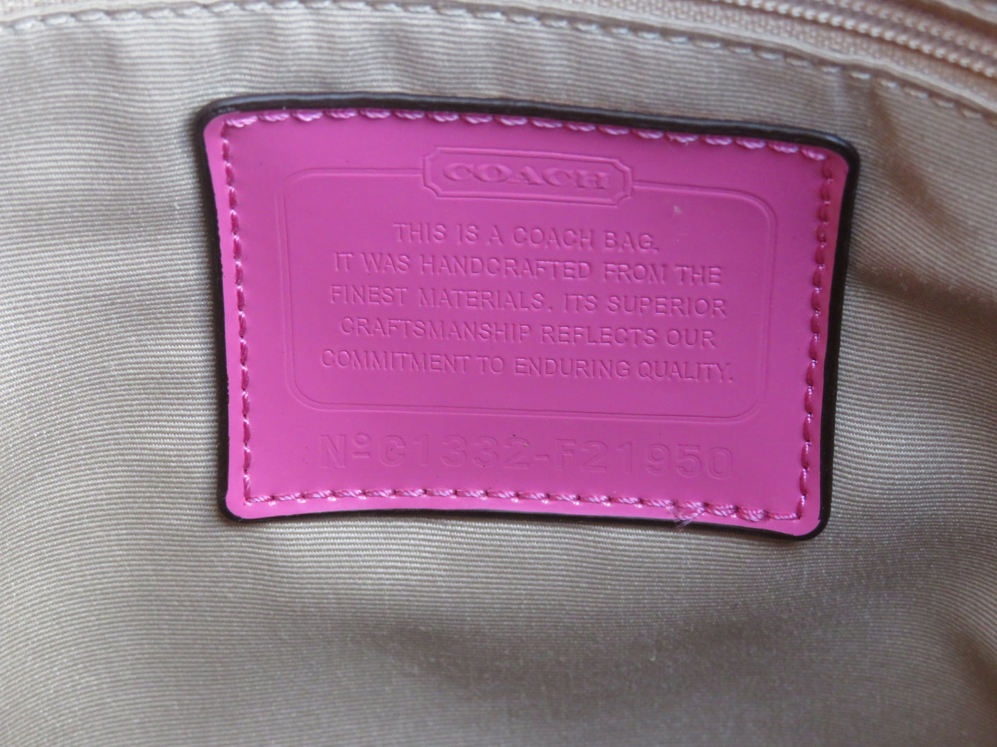 Pink Coach Tote Bag