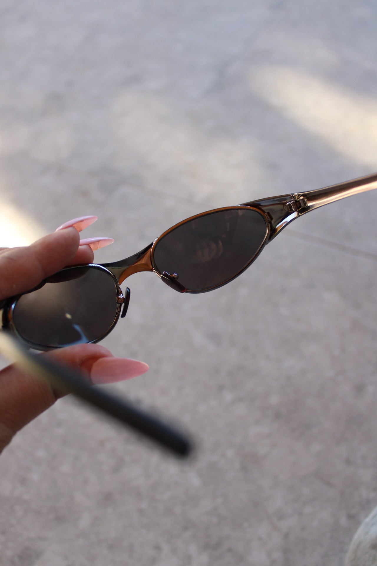 Flame Printed Oval 90s Sunglasses