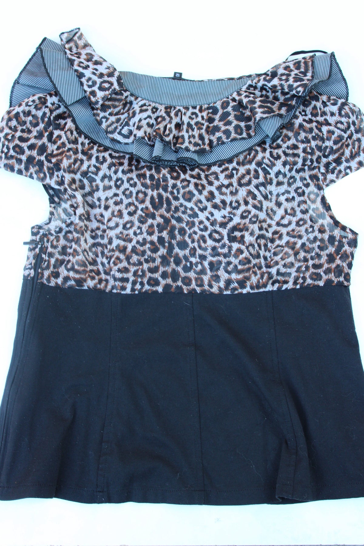 Leopard x Pinstripe Blouse