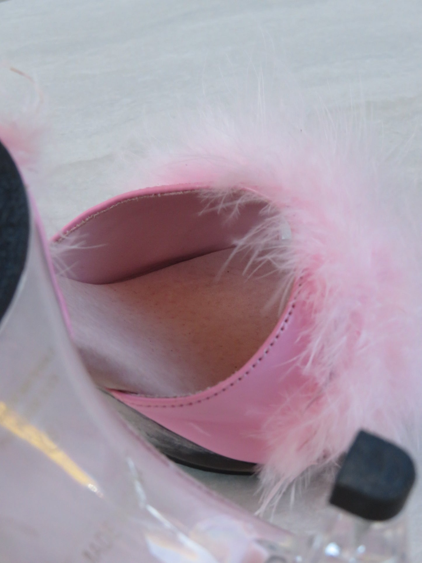 Pink Feather Kitten Heel