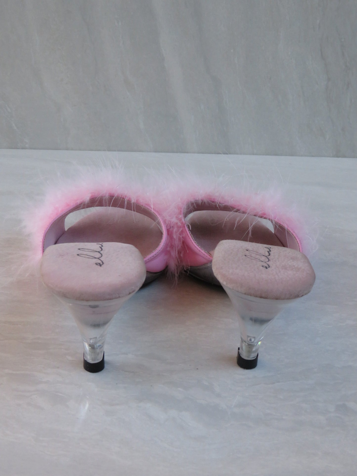Pink Feather Kitten Heel