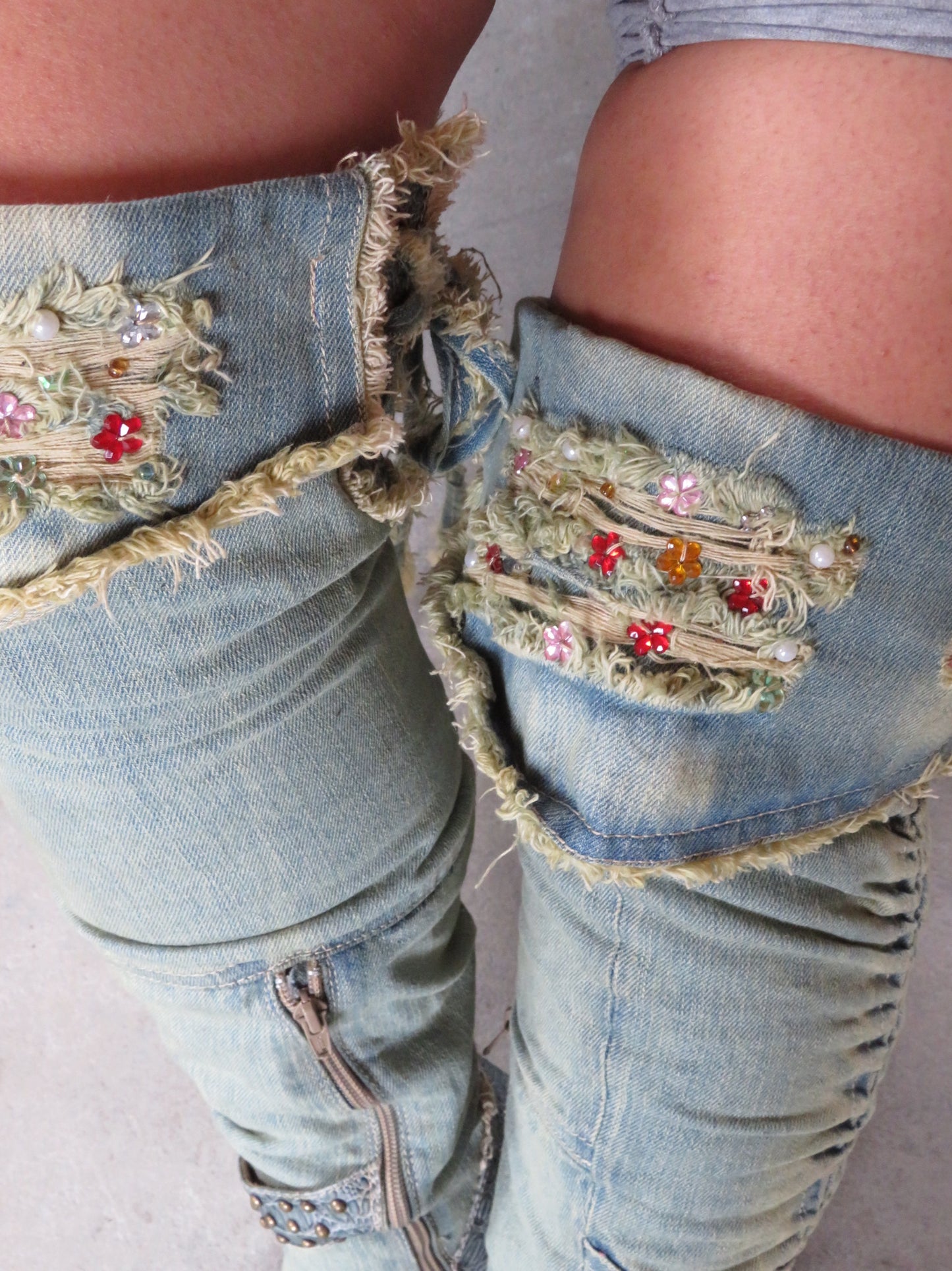 Knee High Denim Boots