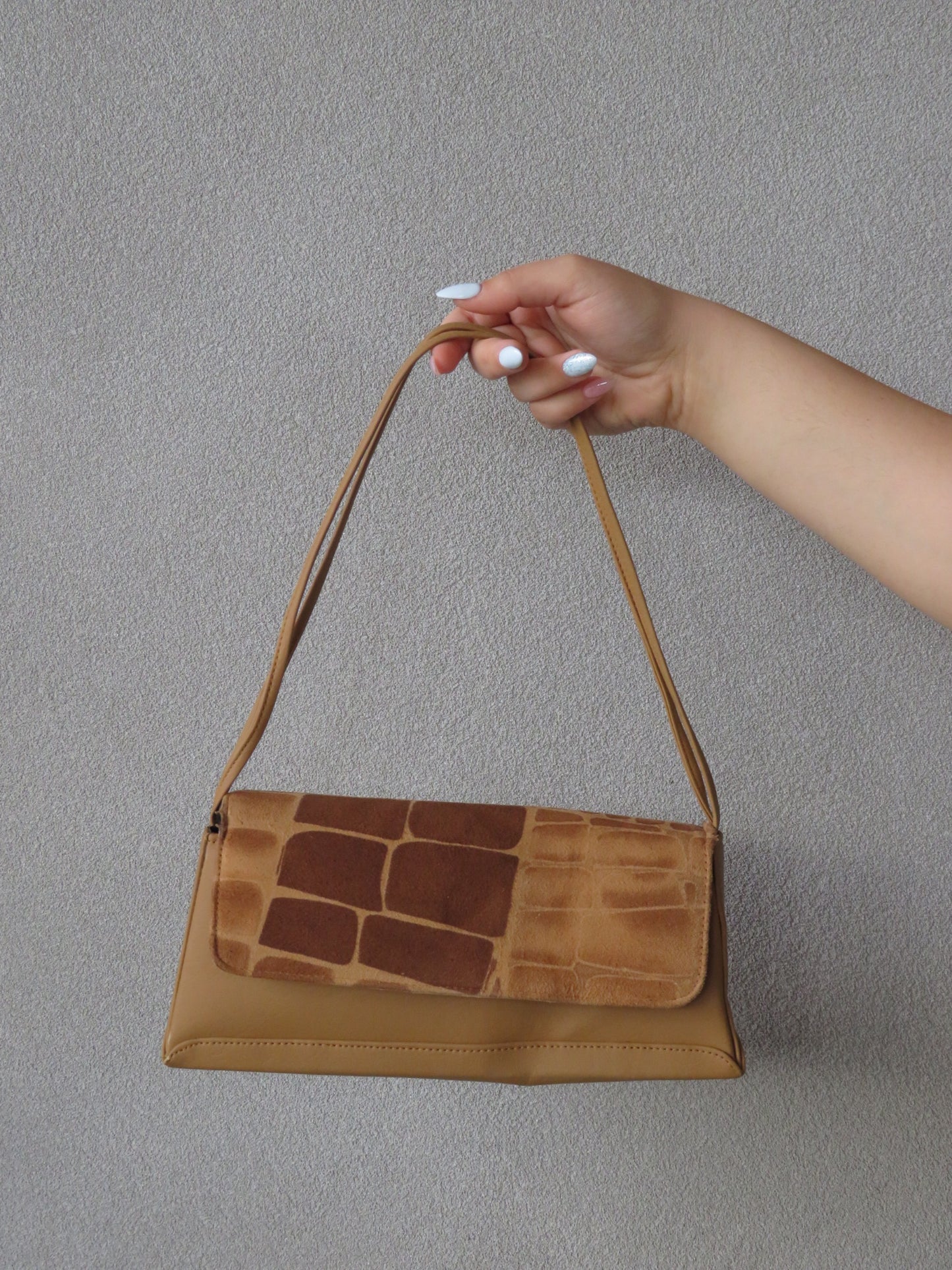 Giraffe Print Suede Bag