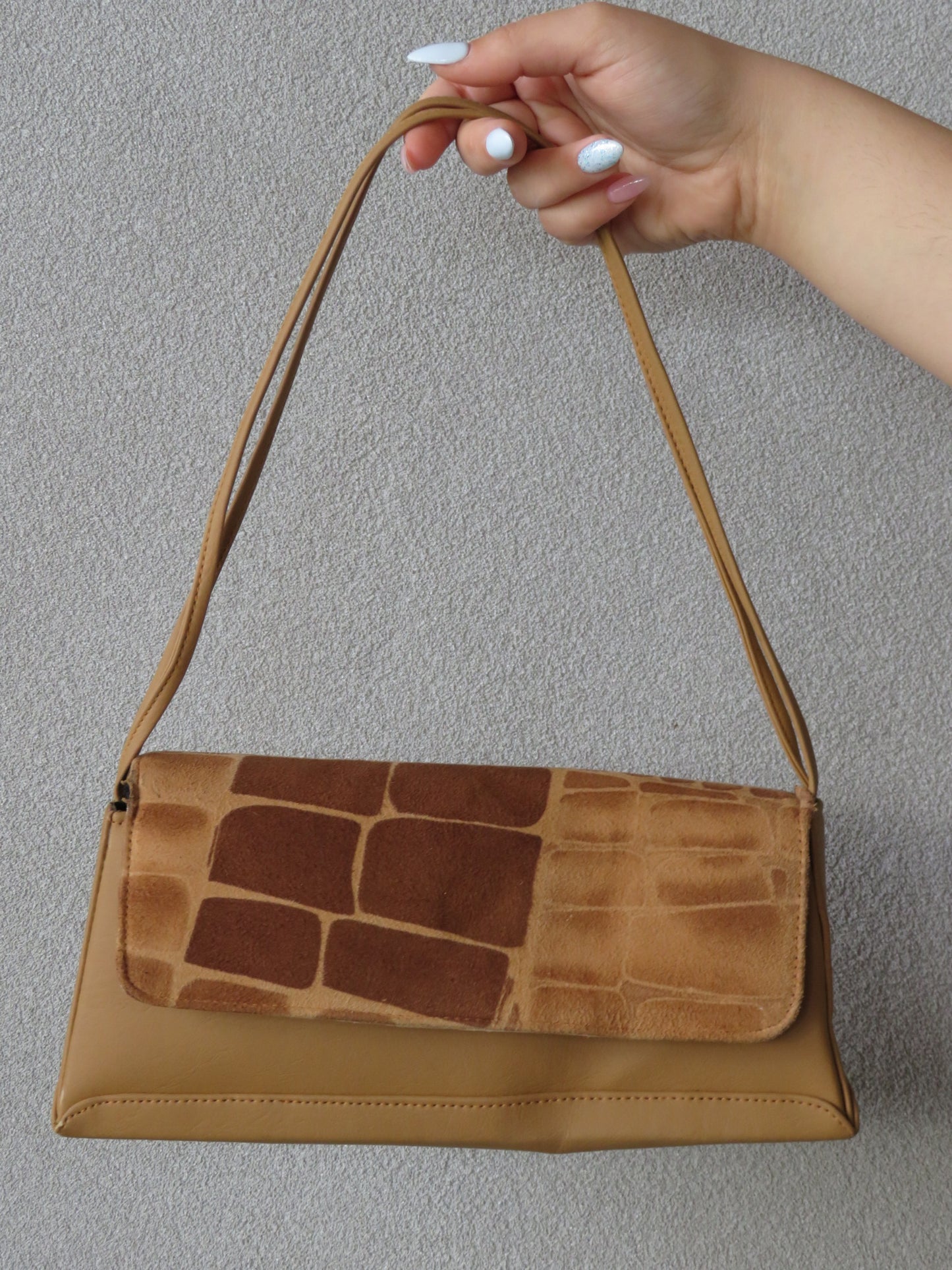 Giraffe Print Suede Bag