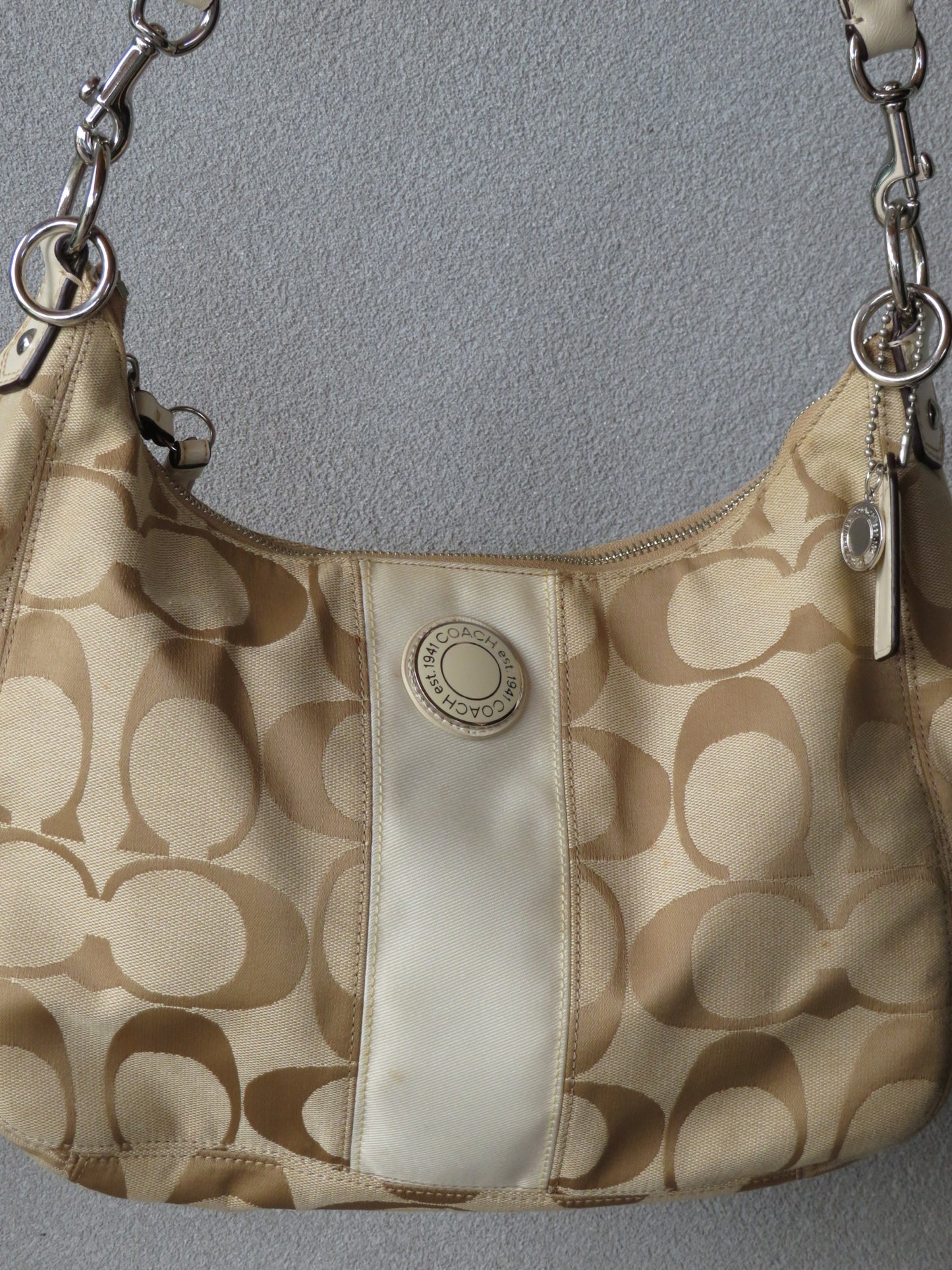 Beige Coach Crossbody Bag