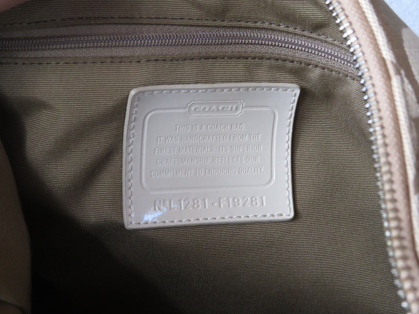 Beige Coach Crossbody Bag