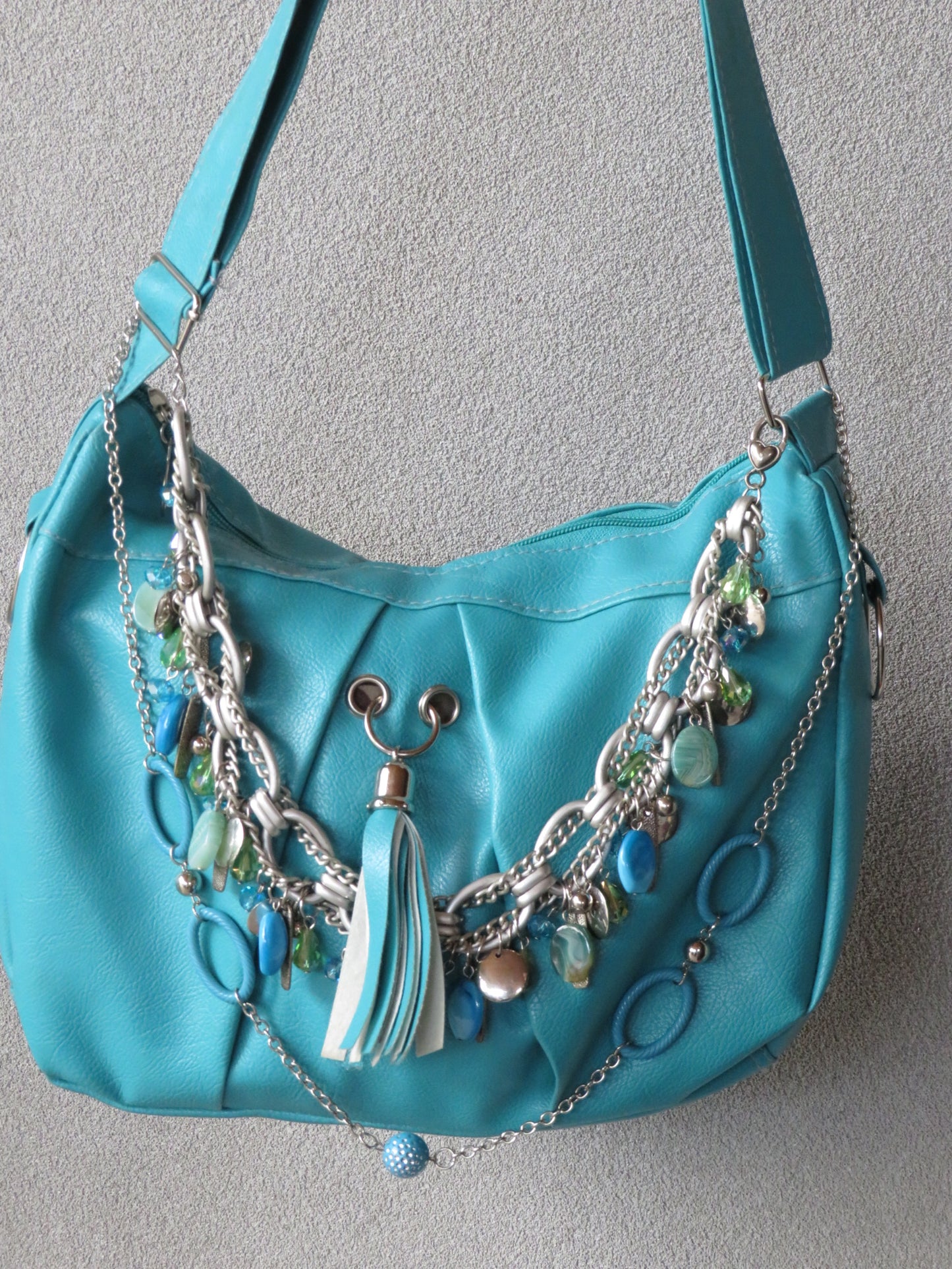 Turquoise Blue Chain Bag
