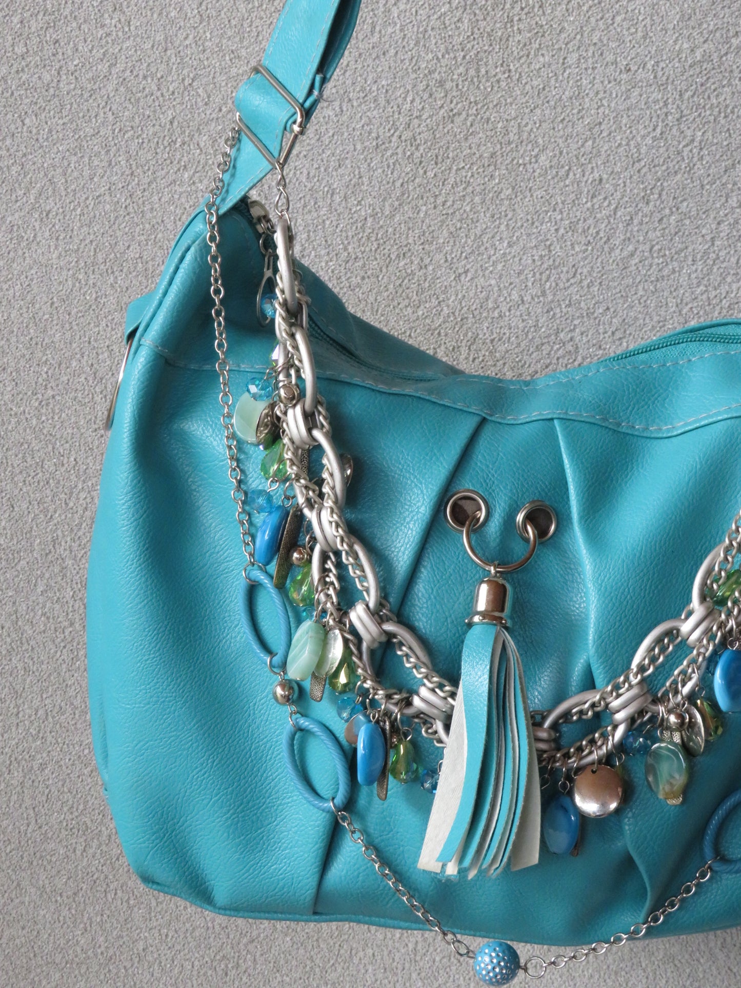 Turquoise Blue Chain Bag