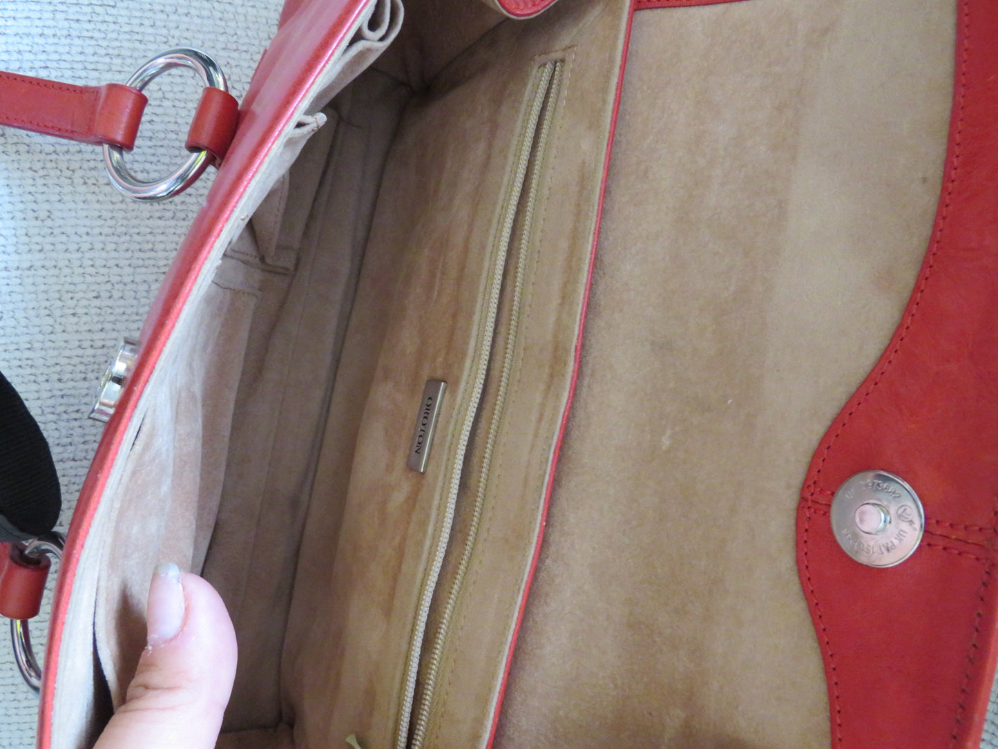 Red Leather Oroton Bag