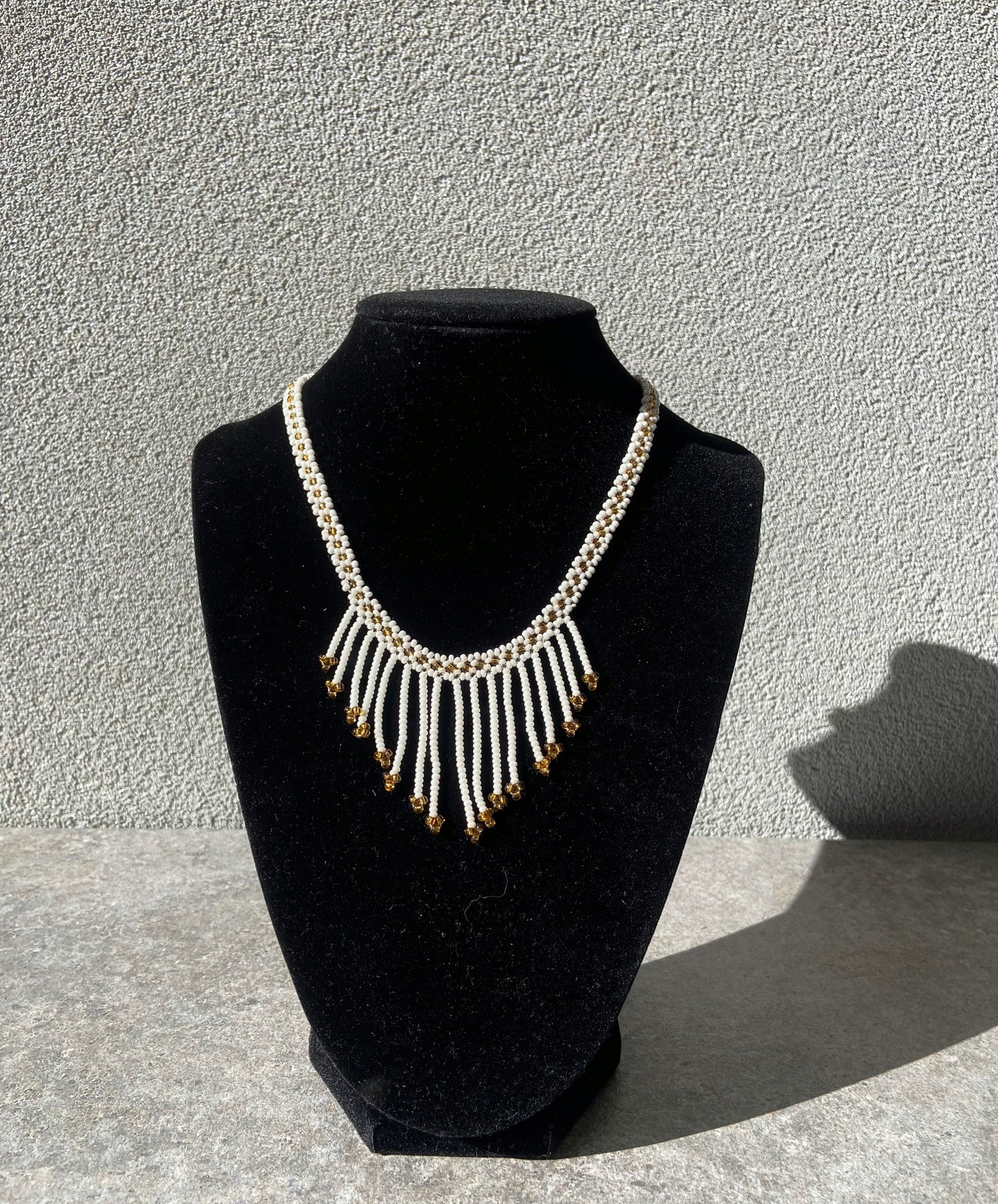 Sunflower beaded necklace