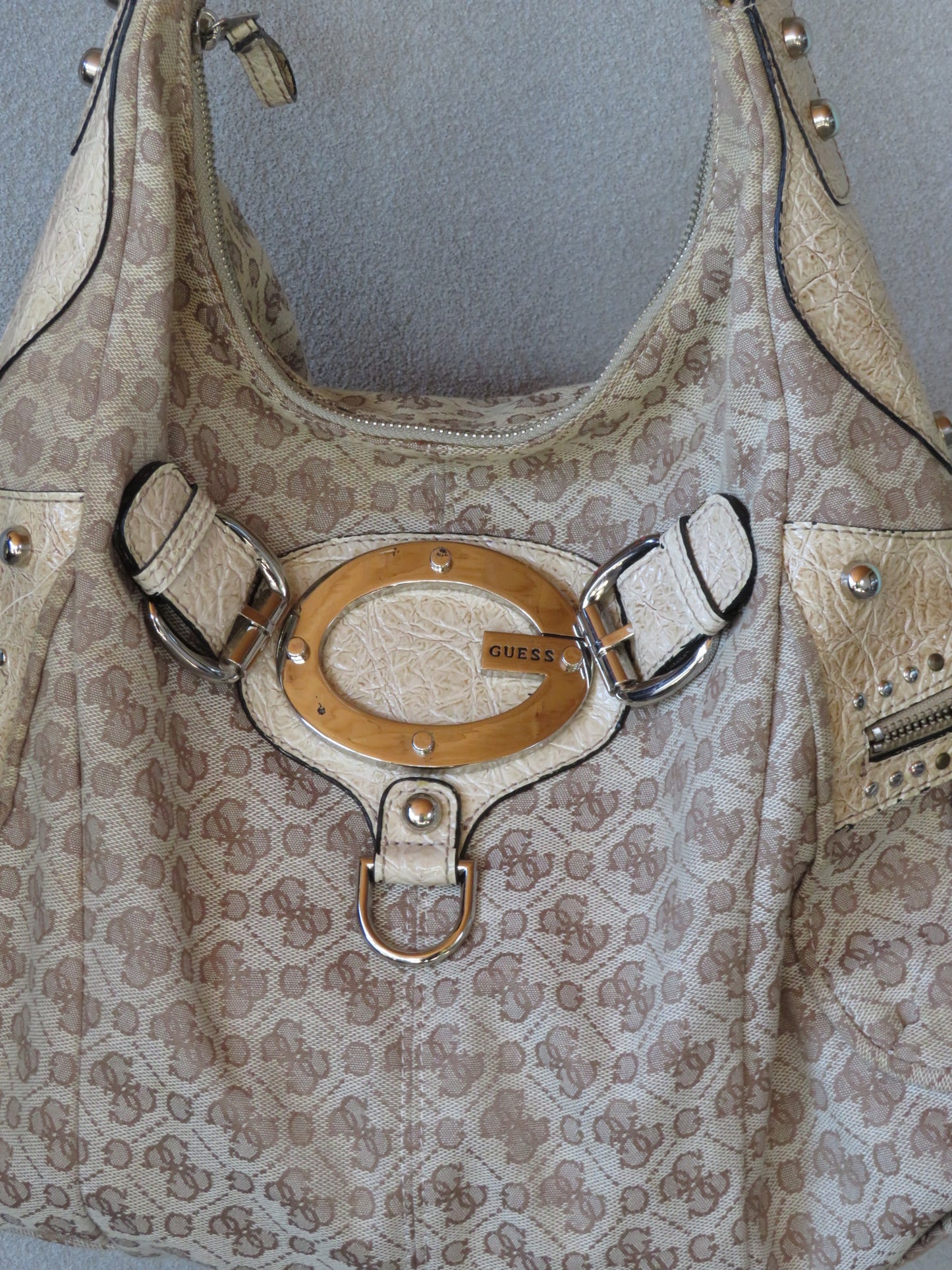 Guess Beige Monogram Bag