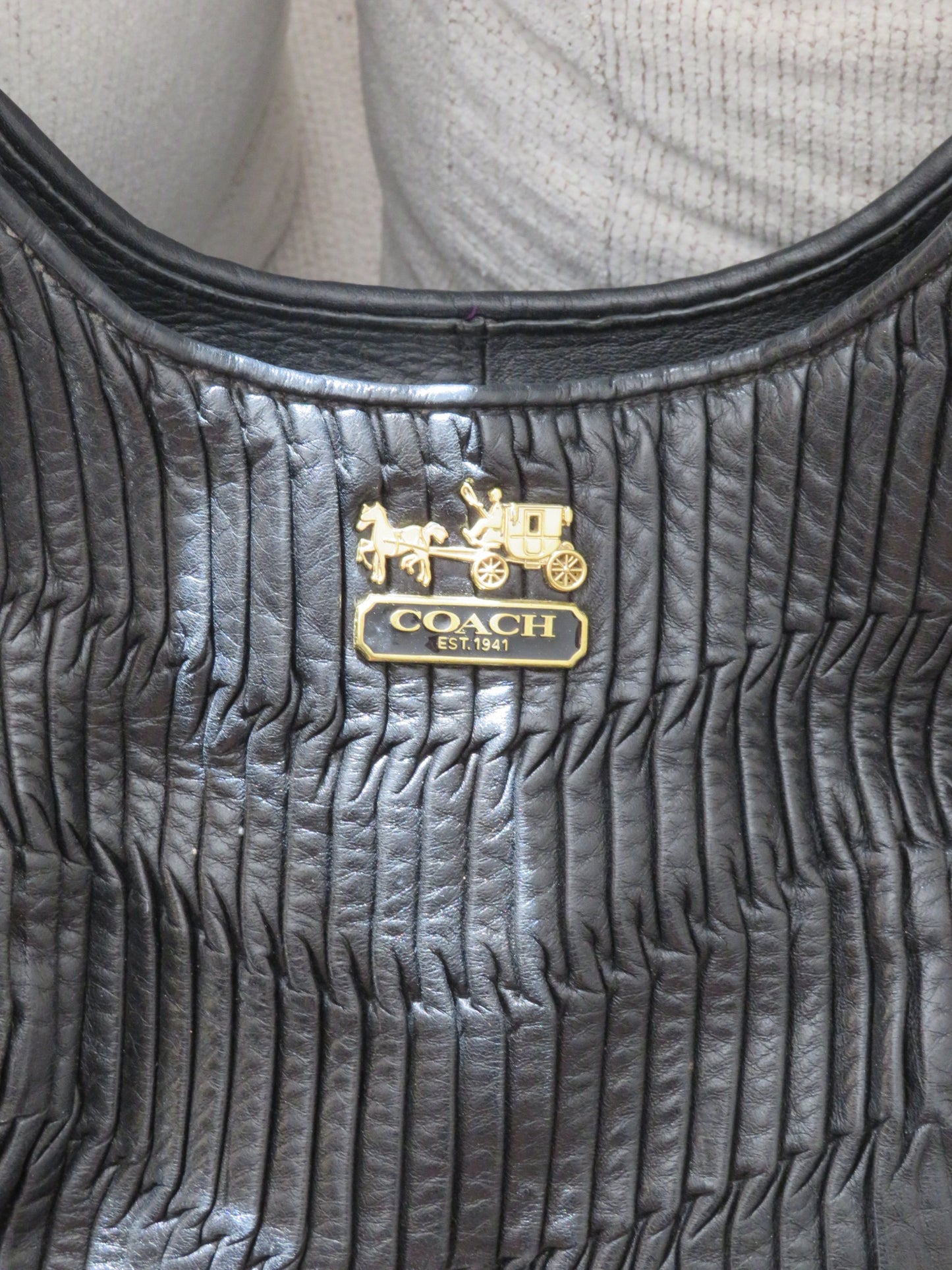 Black Pleated Coach Bag