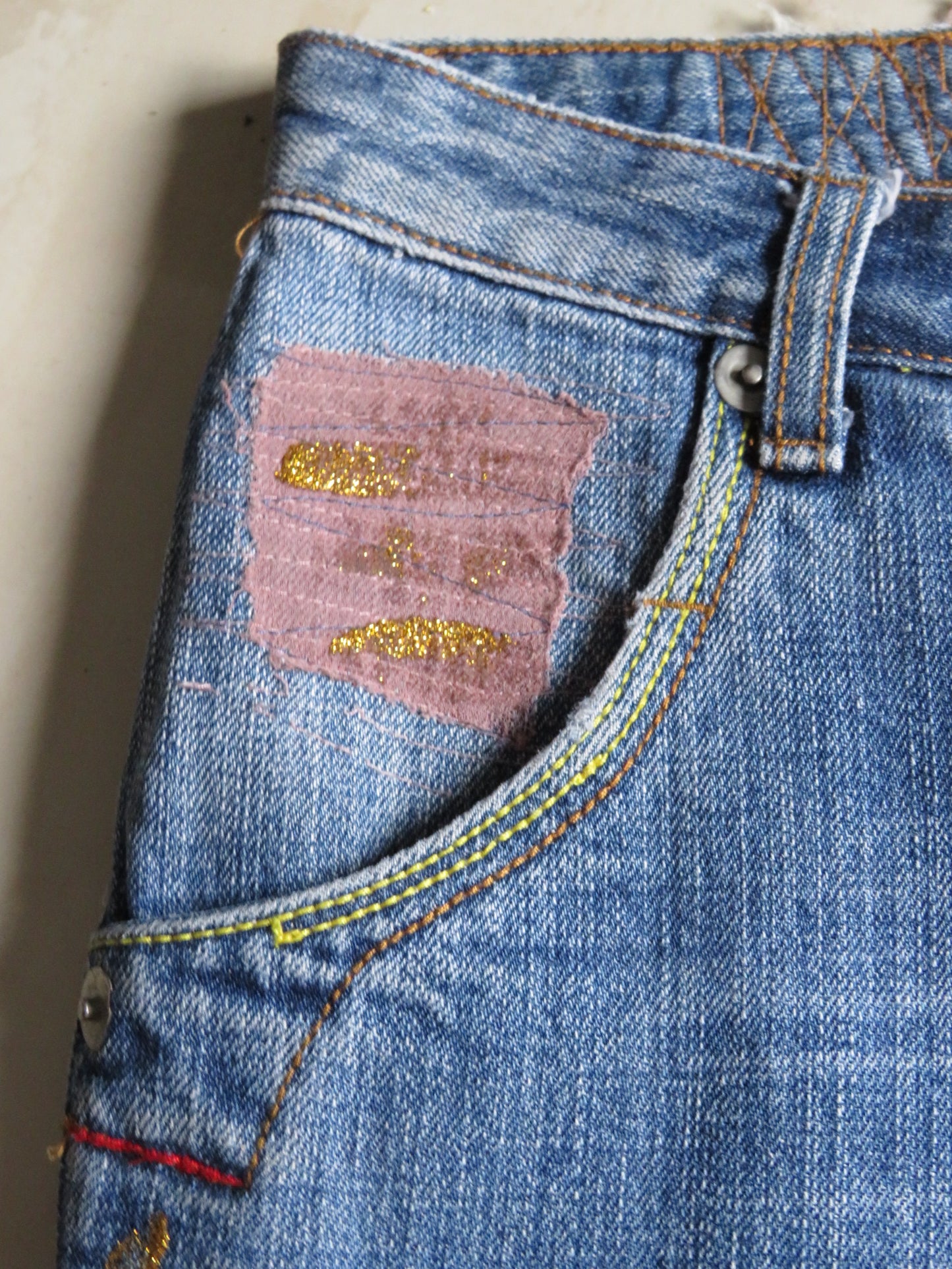 Vintage Embellished Denim Jeans