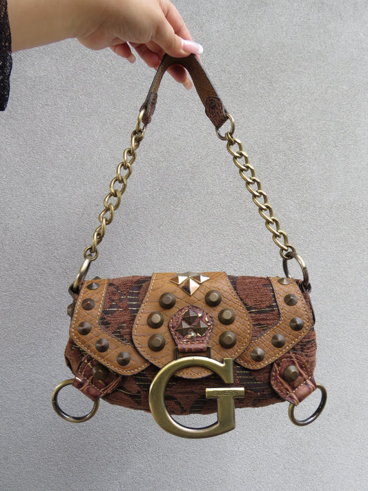 Guess Multi textured Brown Bag