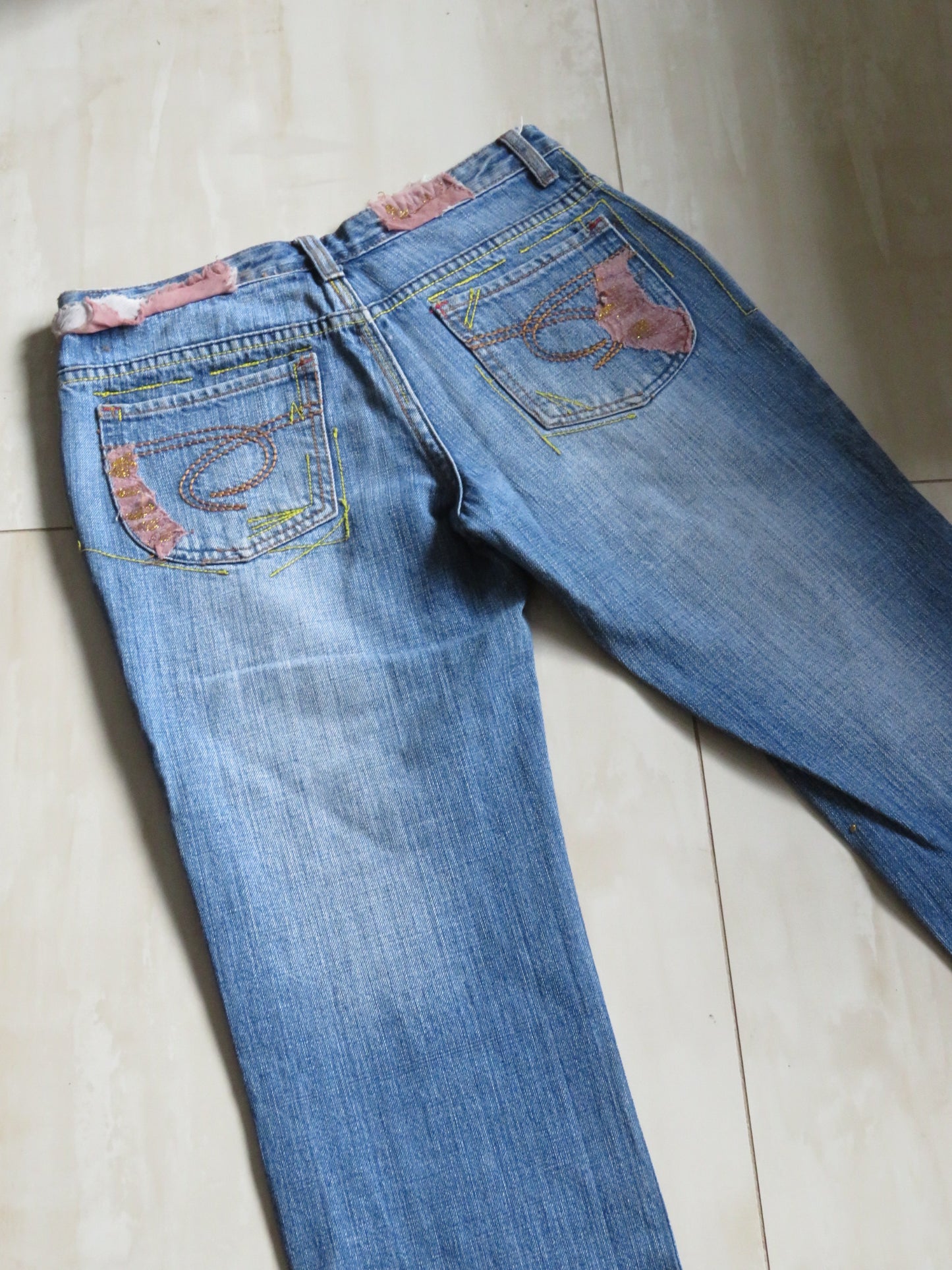 Vintage Embellished Denim Jeans