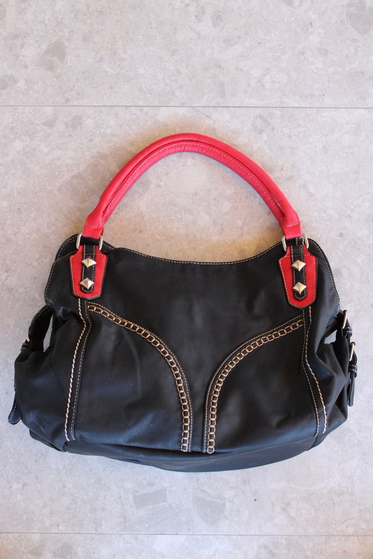 Red and Black Leather Bag