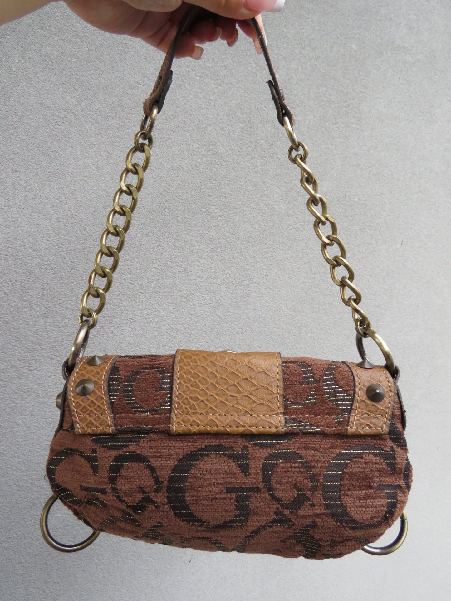 Guess Multi textured Brown Bag