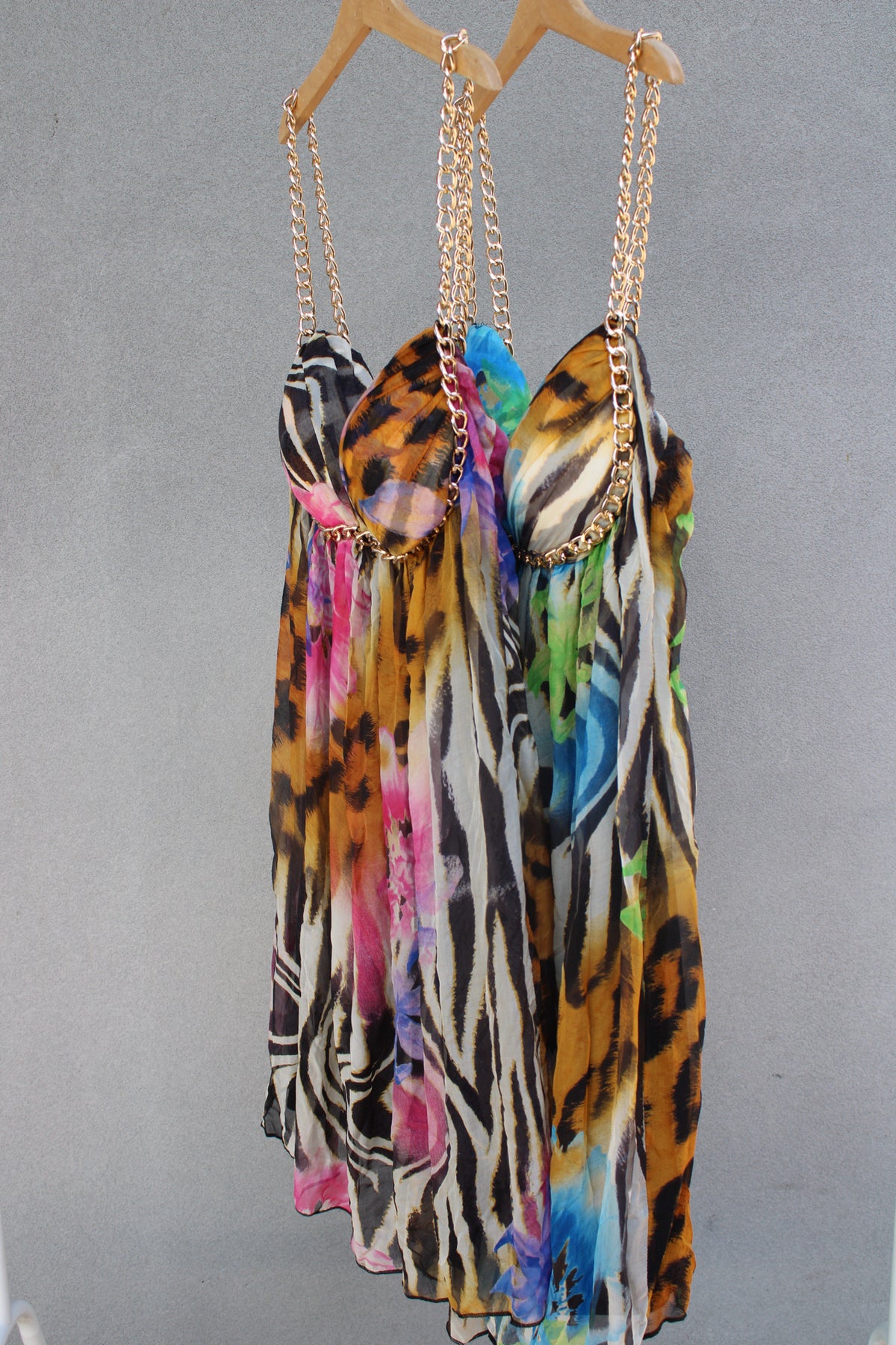 Animal Print (BLUE) Chain Dress