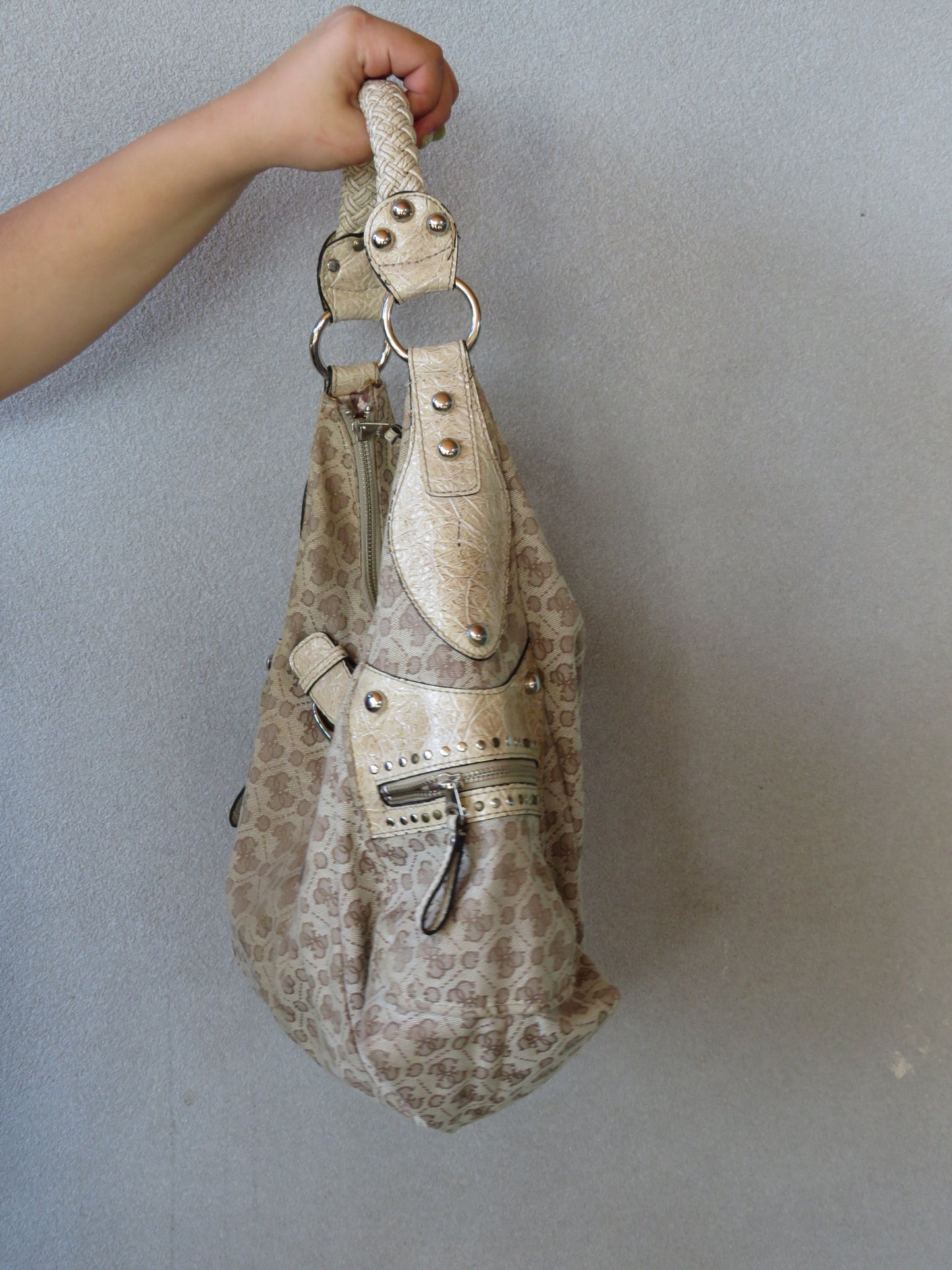 Guess Beige Monogram Bag