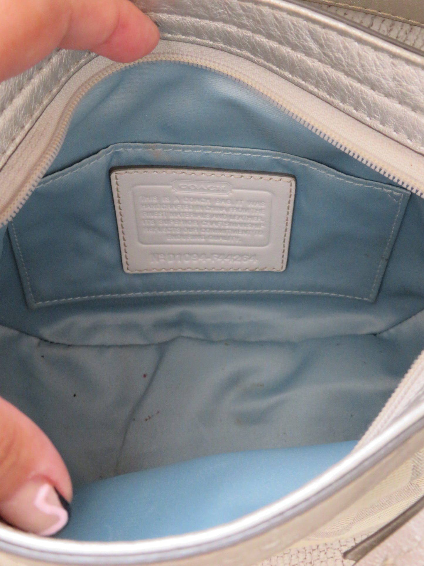 Metallic Monogram Coach Bag