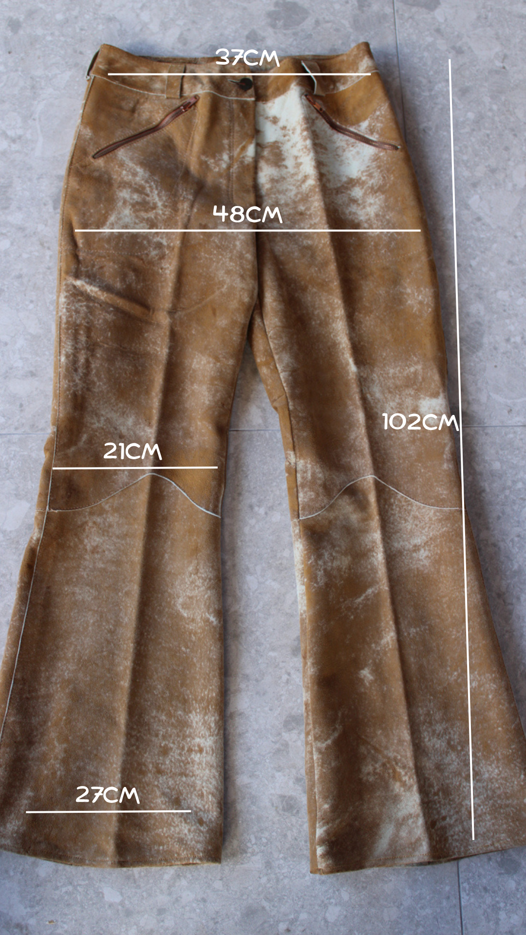 Cowhide Suede/Leather Pant