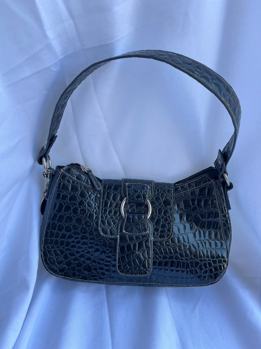 Croc Leather Shoulder Bag