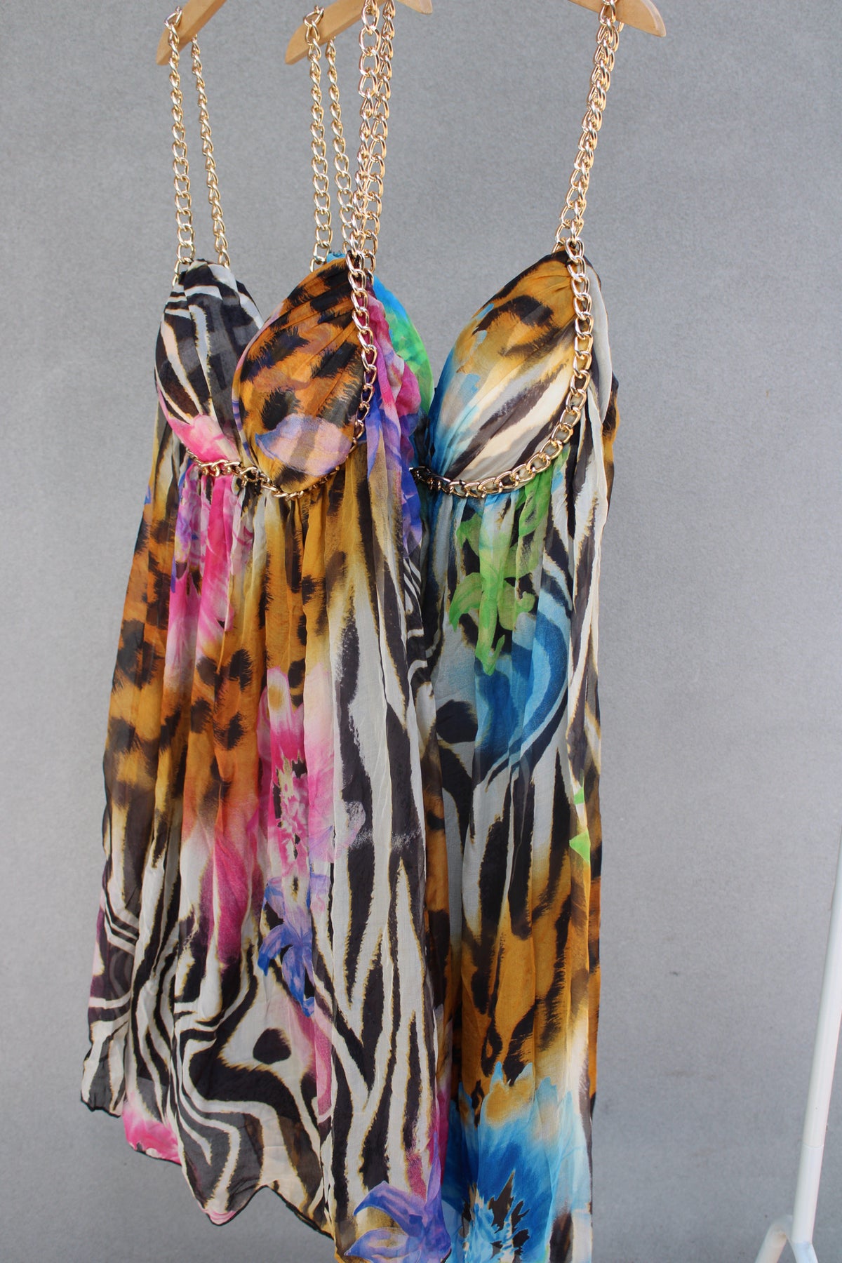 Animal Print (BLUE) Chain Dress