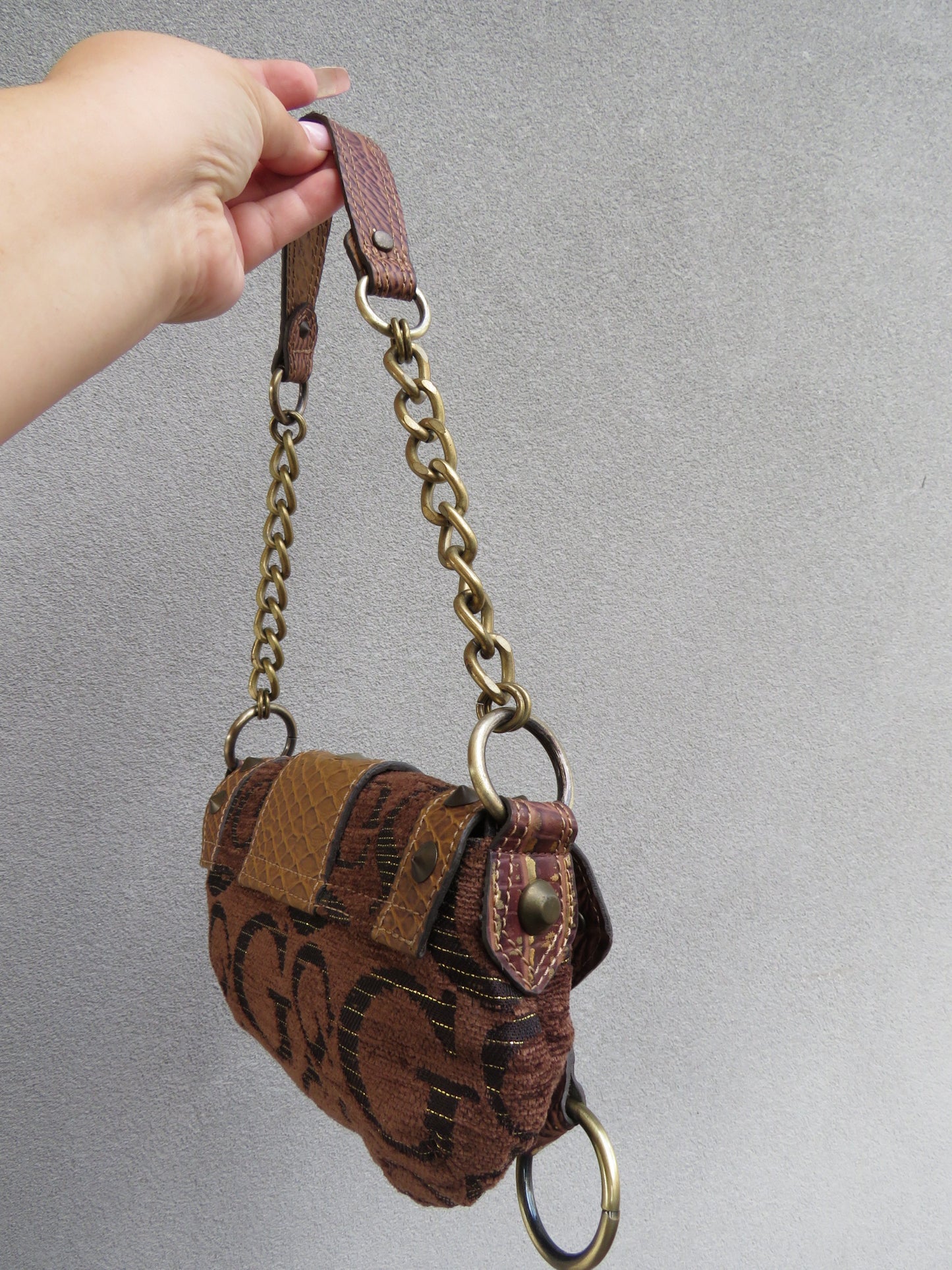 Guess Multi textured Brown Bag