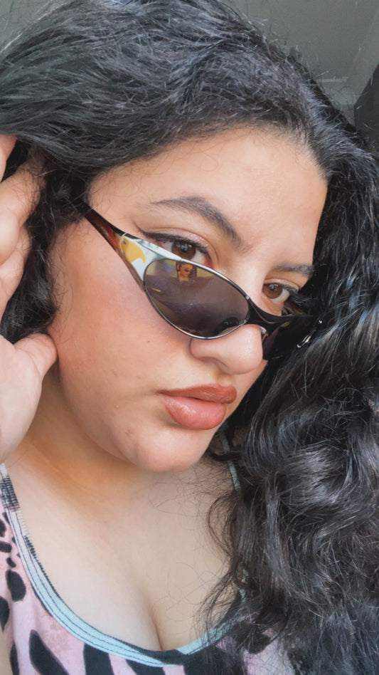 Flame Printed Oval 90s Sunglasses