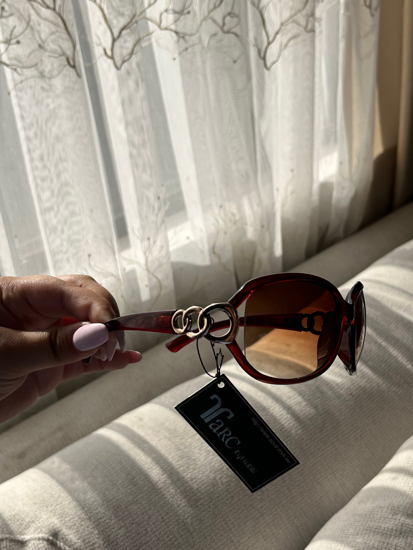 Oversized Round Brown Sunglasses