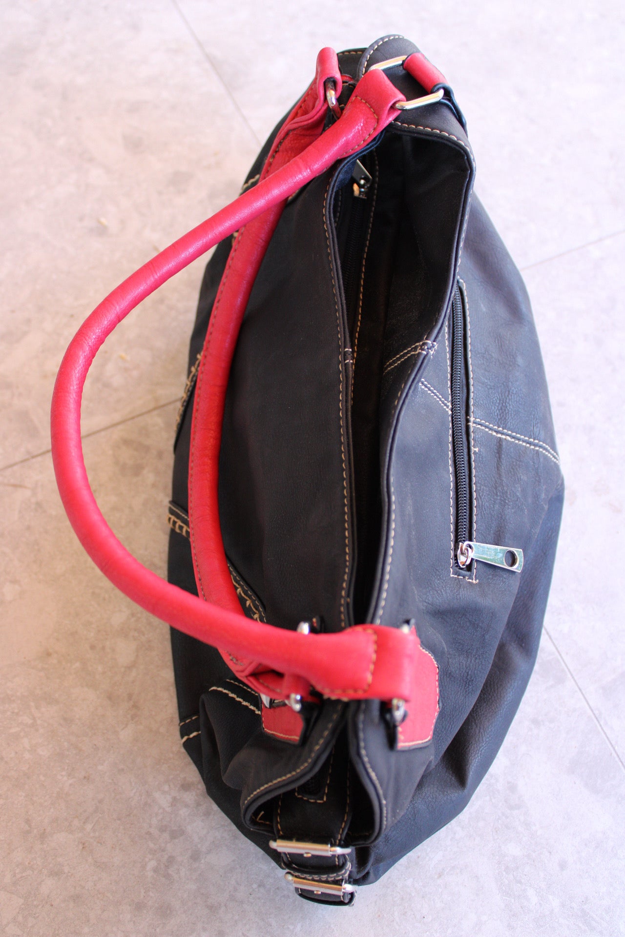 Red and Black Leather Bag