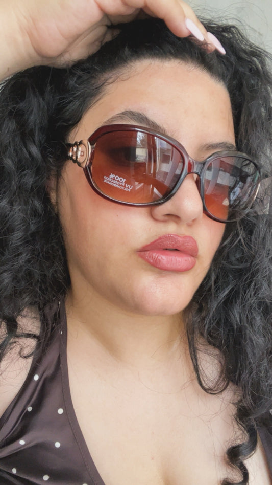 Oversized Round Brown Sunglasses