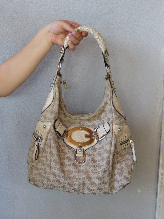 Guess Beige Monogram Bag