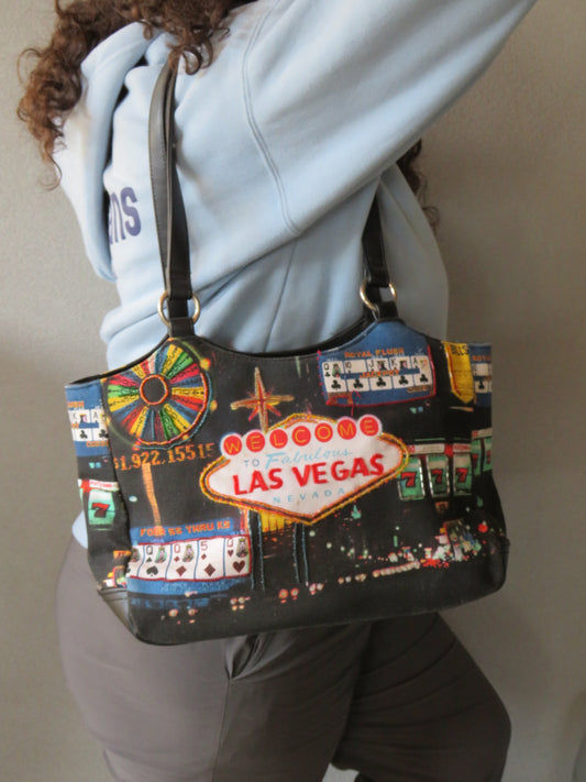 Las Vegas Print Shoulder Bag