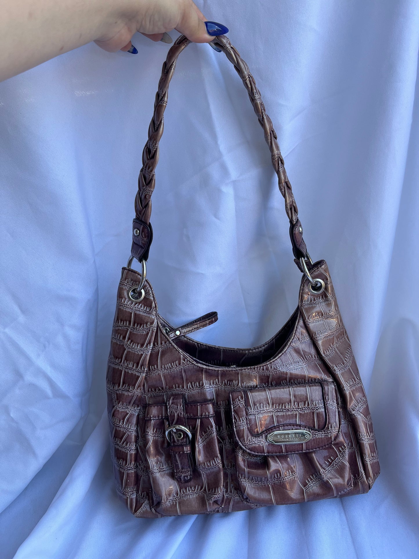 Purple Snake Skin Bag