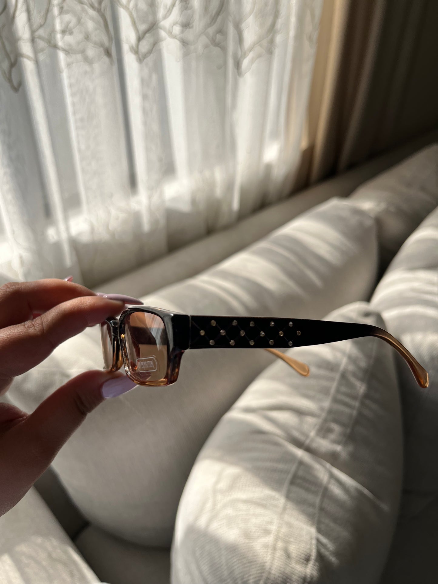 Mini Frames w/ Rhinestone Sunglasses