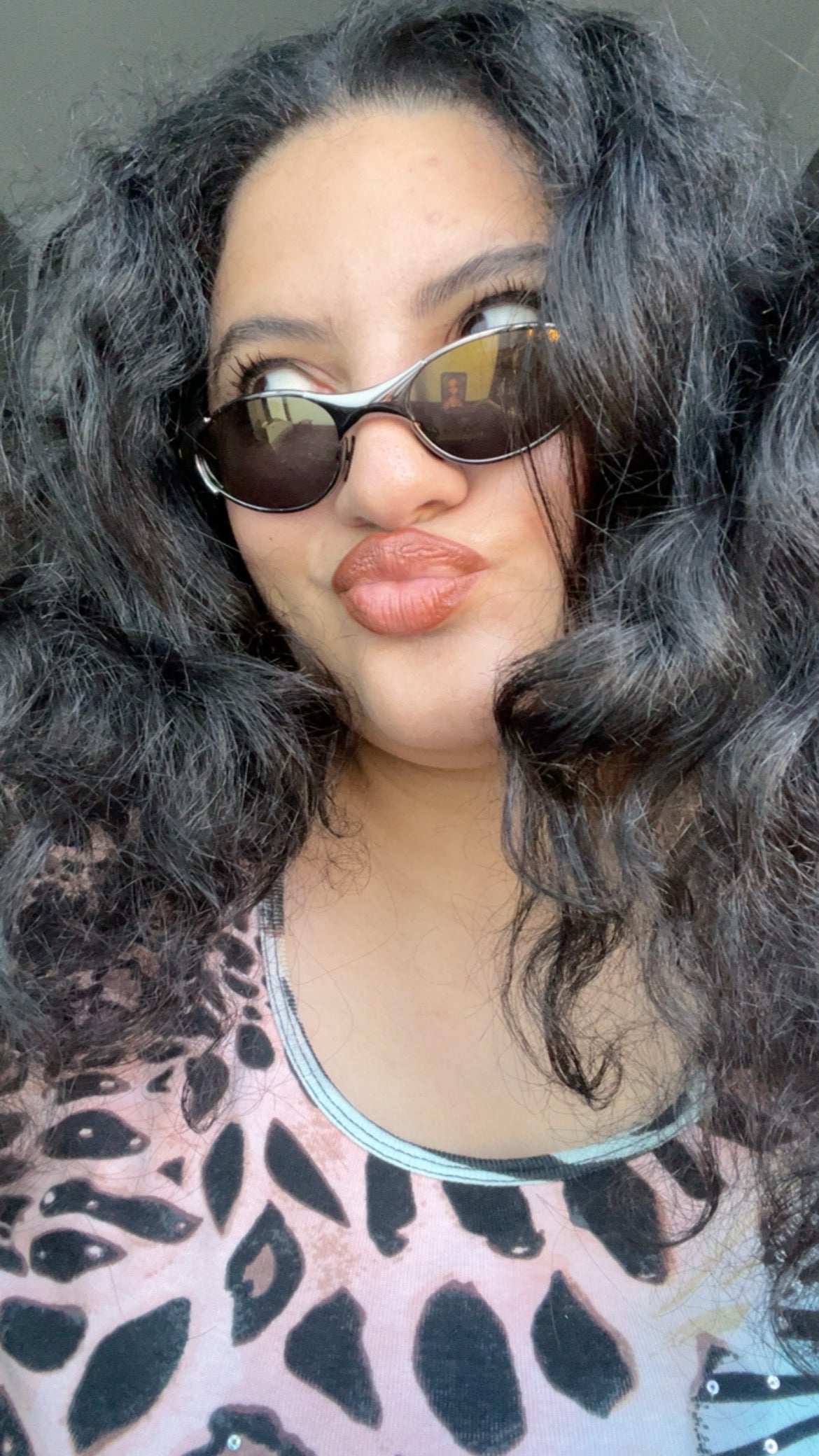 Flame Printed Oval 90s Sunglasses
