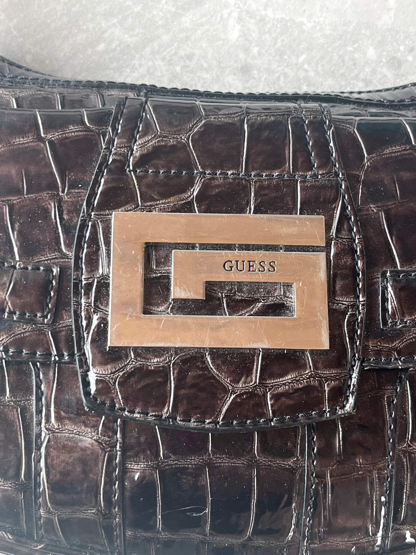 Vintage Guess Croc Shoulder Bag