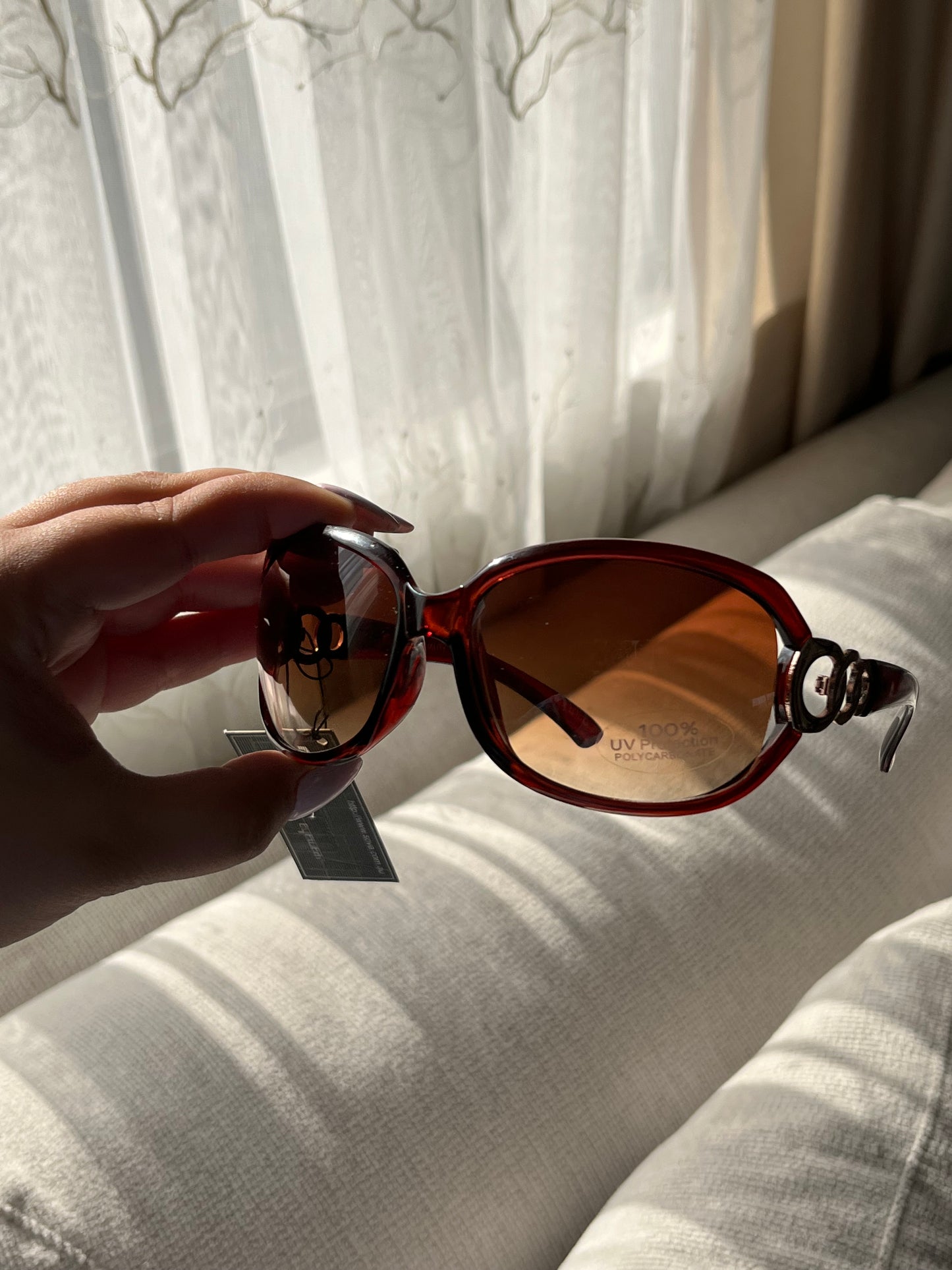 Oversized Round Brown Sunglasses