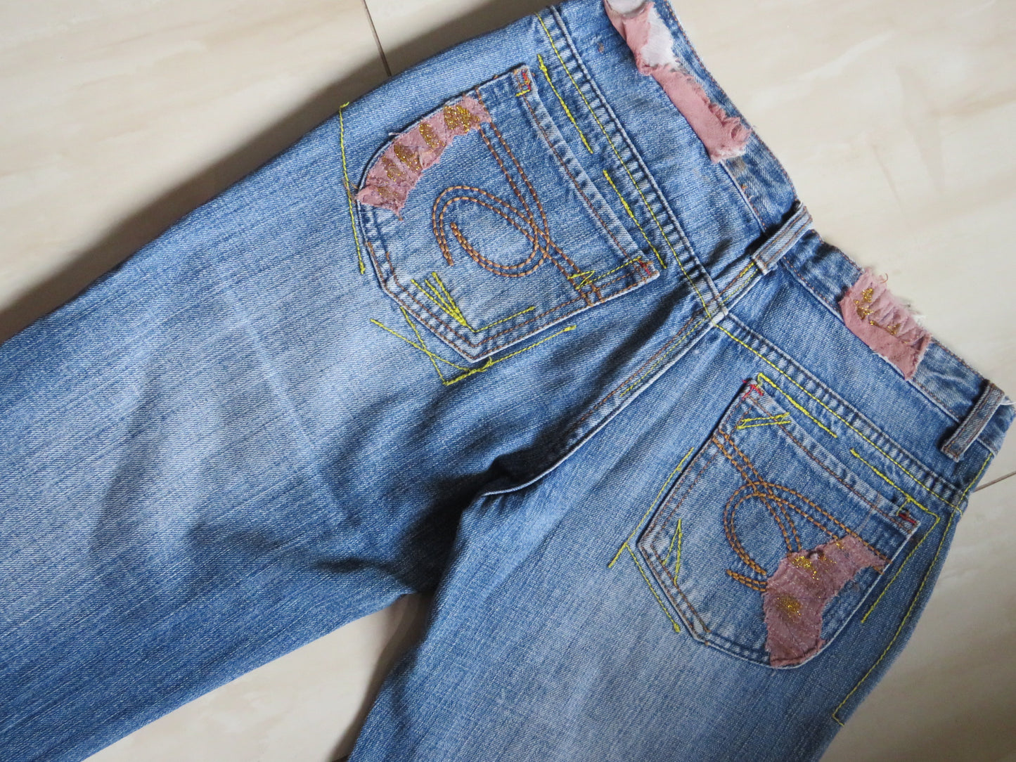 Vintage Embellished Denim Jeans