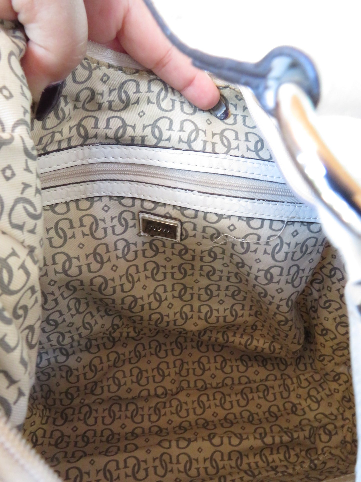 Guess Beige Monogram Bag