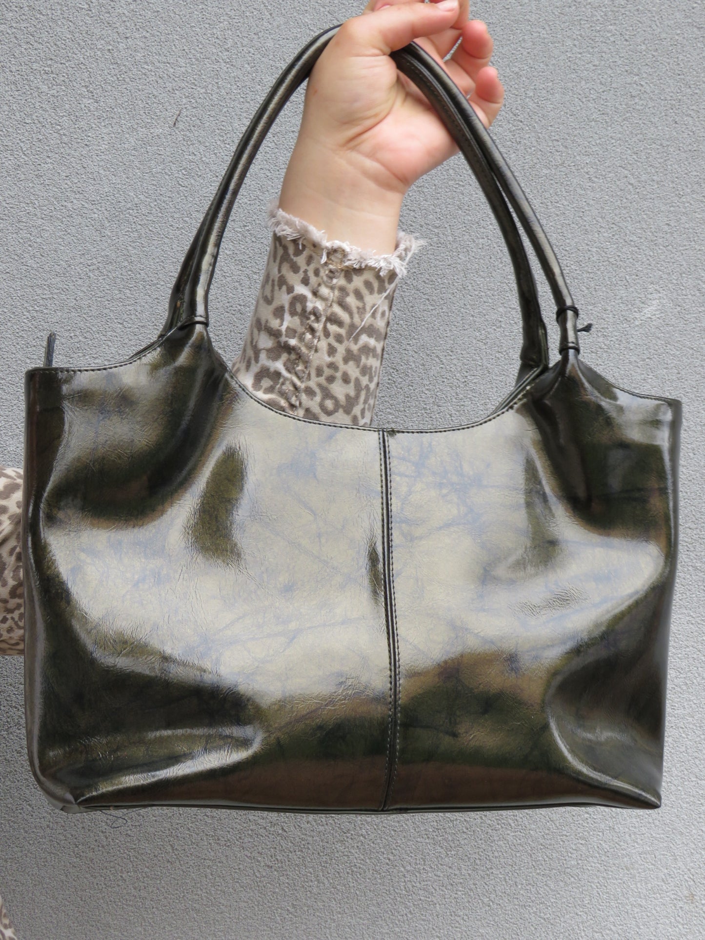 Khaki Lace Up Bag