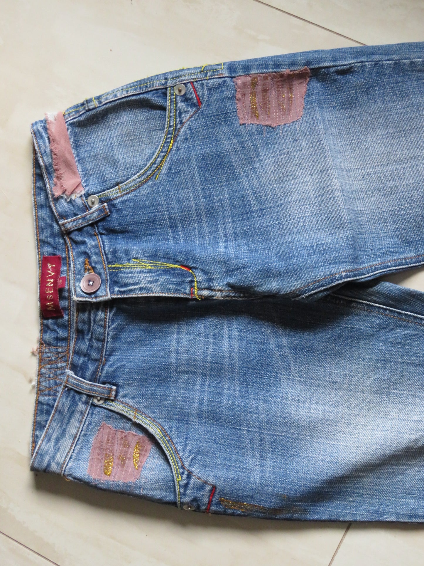 Vintage Embellished Denim Jeans