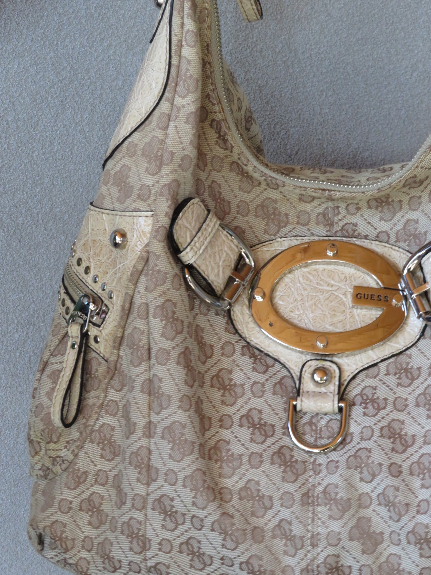 Guess Beige Monogram Bag